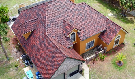 Overhead view of red roof Nationwide